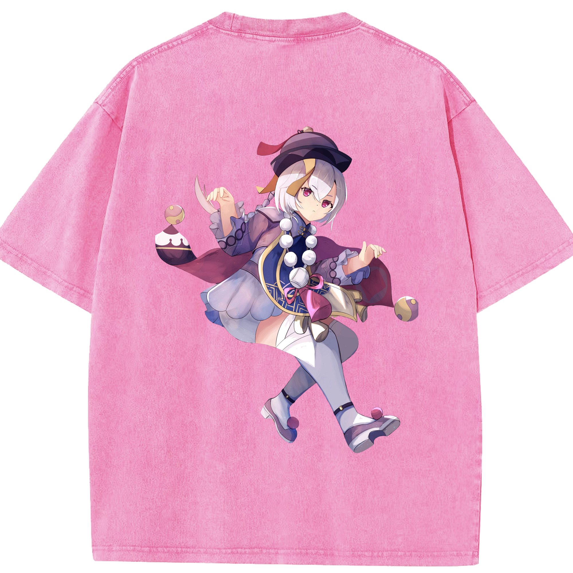 げんし神 七七 なな  genshin Nana 綿100% ヴィンテージ風 半袖Tシャツ（背面プリント）